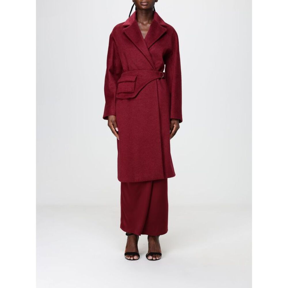 Hanita Women Hanita Long Robe Coat In Rayon Blend With Waist Belt